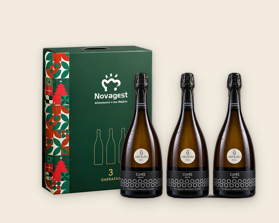 Caixa Novagest de 3 garrafas com Ortigão Cuvée